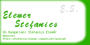 elemer stefanics business card