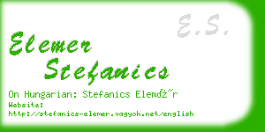elemer stefanics business card